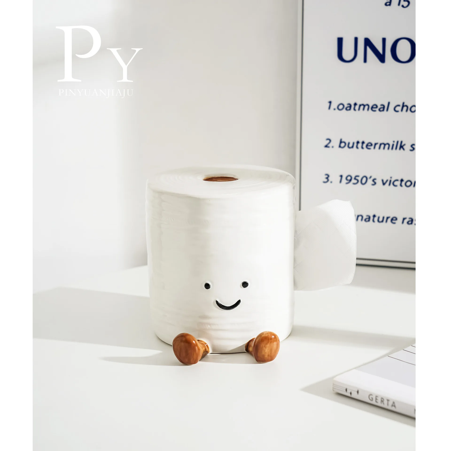 Cute Fun Toilet Paper Toilet Paper Tissue Box Ceramic High Appearance Level Bathroom Living Room Decoration Storage