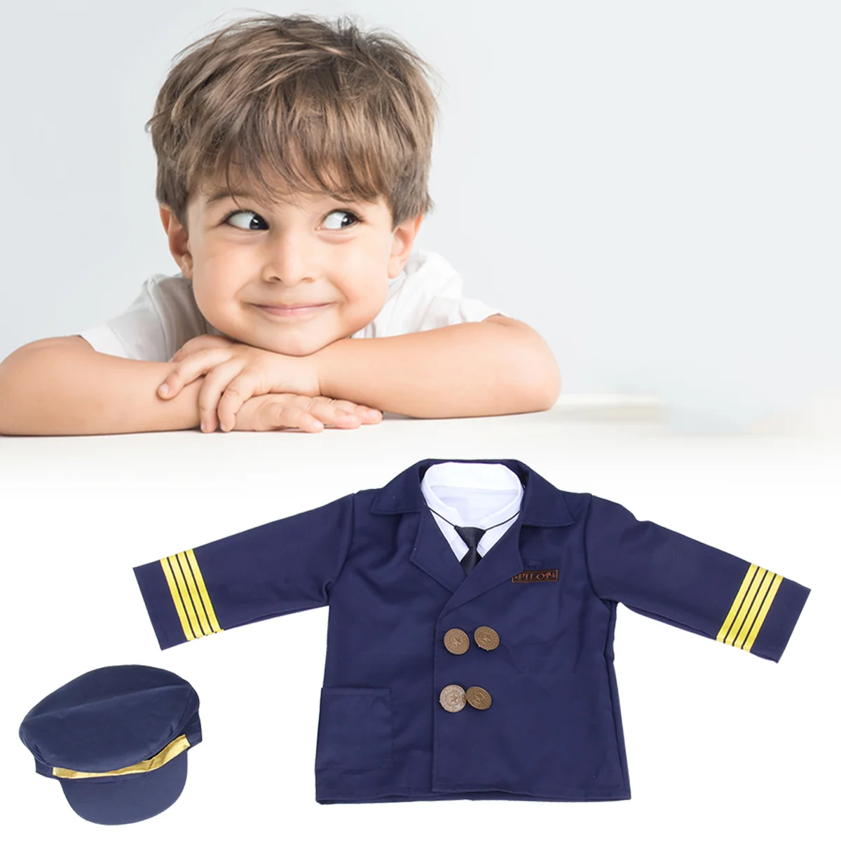 

Clothing Child Pilot Costume for Kids Fancy Dress Party Fabric Carnival Cosplay