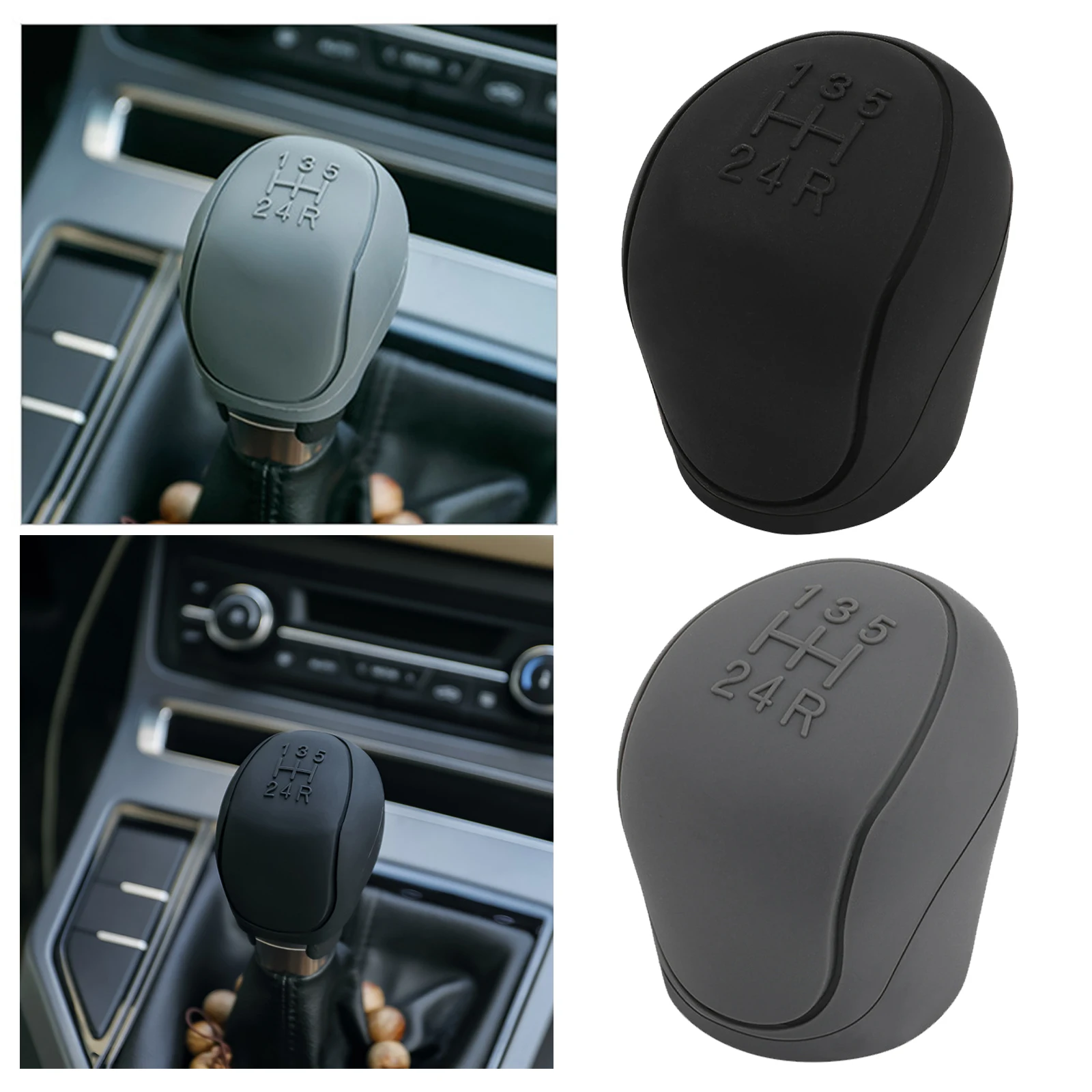 Silicone Car Gear Head Shift Knob Cover for Skoda octavia 2 a5 rapid fabia yeti superb emblem KAMIQ SCALA virs