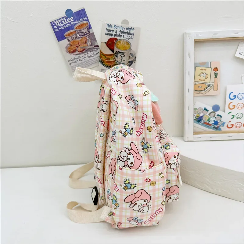 Sanrio Hello Kitty Backpack Cinnamoroll Melody Cute Daypack Cartoon Anime Schoolbag Girls Casual Travel Commute Knapsack