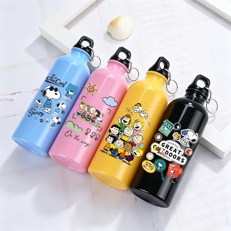 

500ML Snoopys Water Cup Girl Boy Cartoon Leak Proof Water Bottle Adult Fashion Aluminum Large Capacity Sports Bottles Gym Jugs