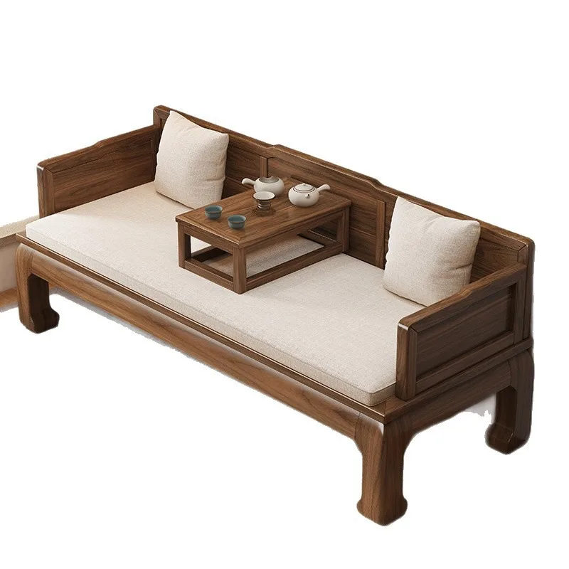 Push-pull solid wood sofa furniture living room couch expansion bed