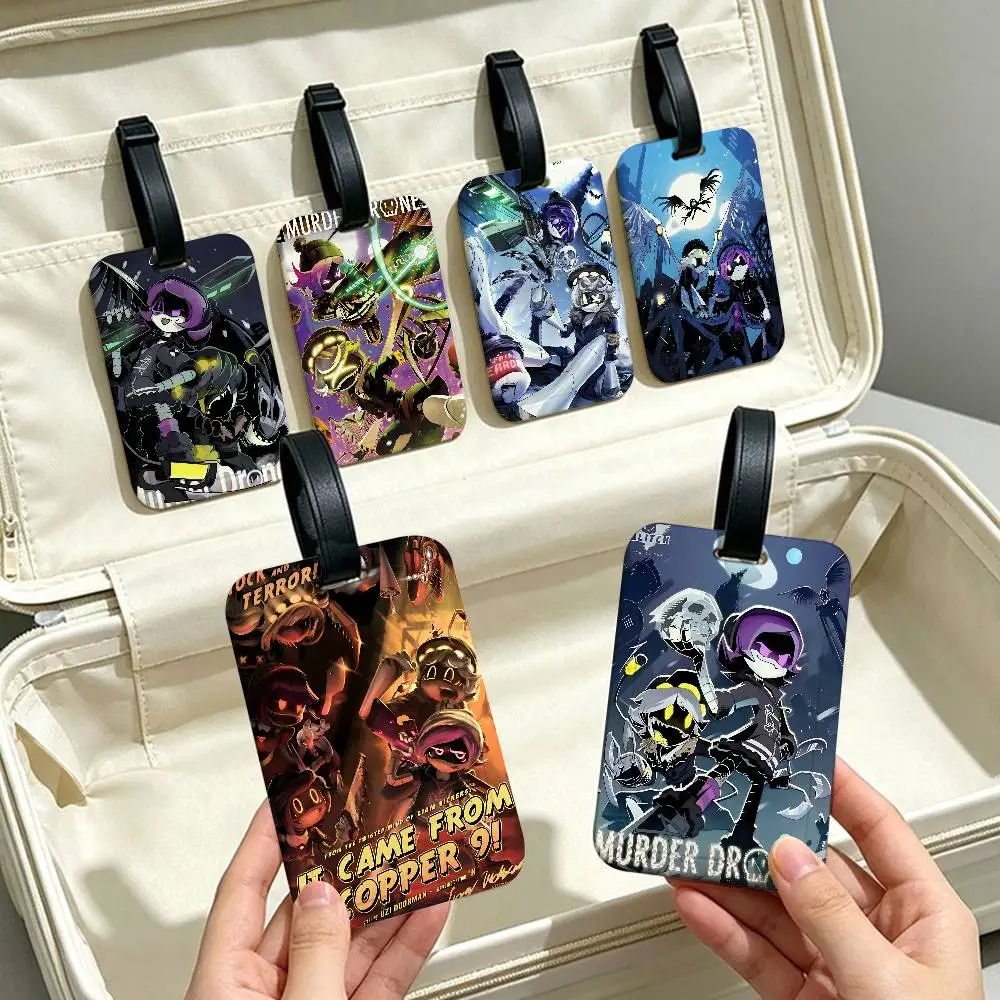 Anime Murder Drones PVC Baggage Identification Tag Anti lost Information Card Holder Travel Suitcase Name Tag