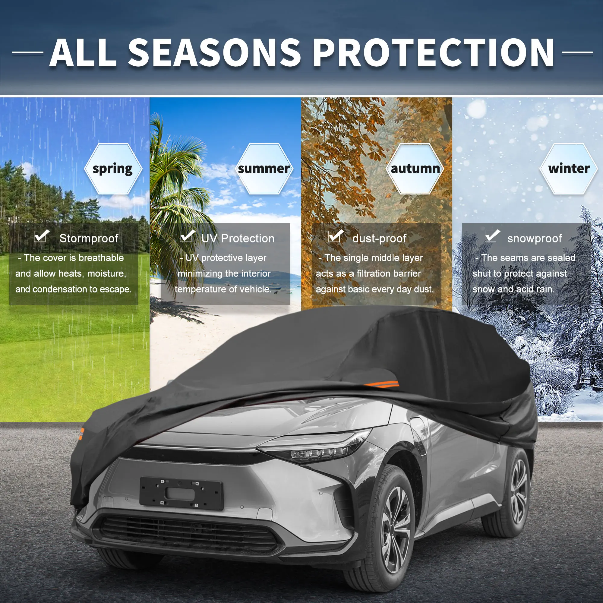 

Автомобильный чехол Uxcell с молнией левой боковой двери 210D-Pu для Toyota Bz4X