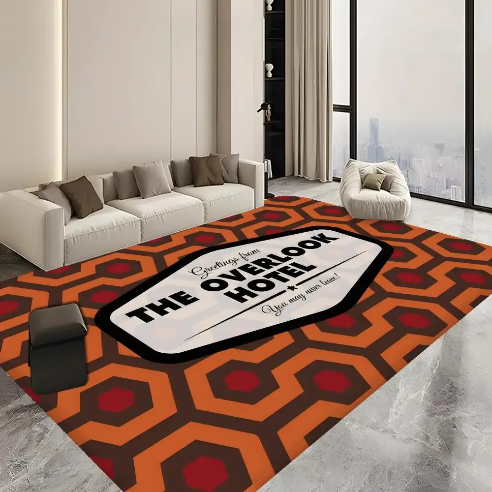 Orange Shiny Ring Hexagon Overlook Hotel Floor Bath Mat Nordic Style Home Doormat Bathroom-Toilet Mats Bedroom Welcome Doormat