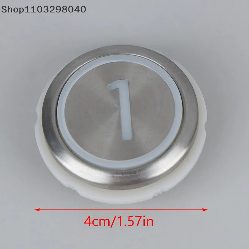 1 PCS Elevator Button Set for Round Stainless Steel Elevators, Including Digital Buttons 1–6, Up Button, and On/Off Button