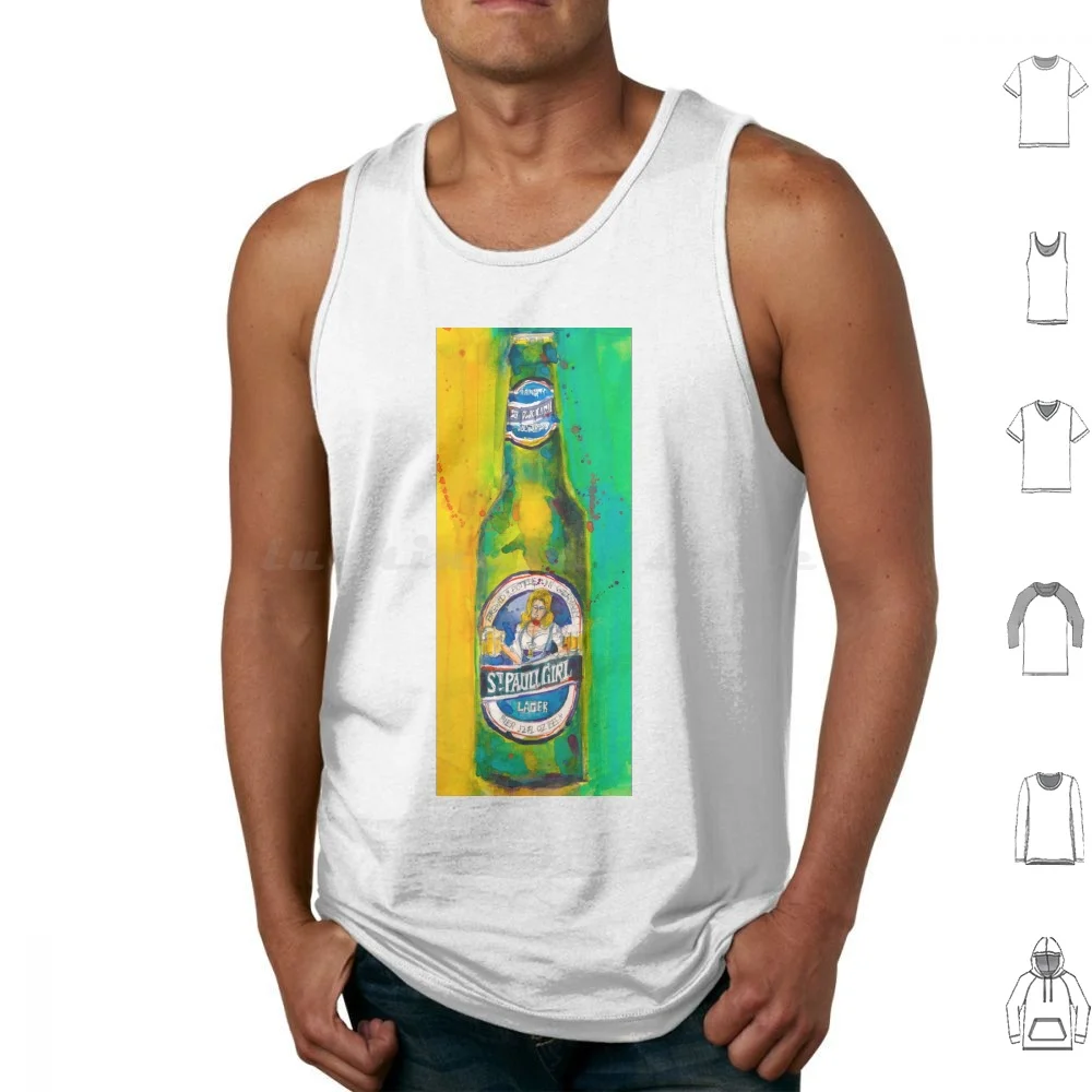 St. Camisetas sin mangas para niña, estampado de algodón, cerveza para niña, arte de cerveza, cerveza importada, cerveza Premium Ale Lager
