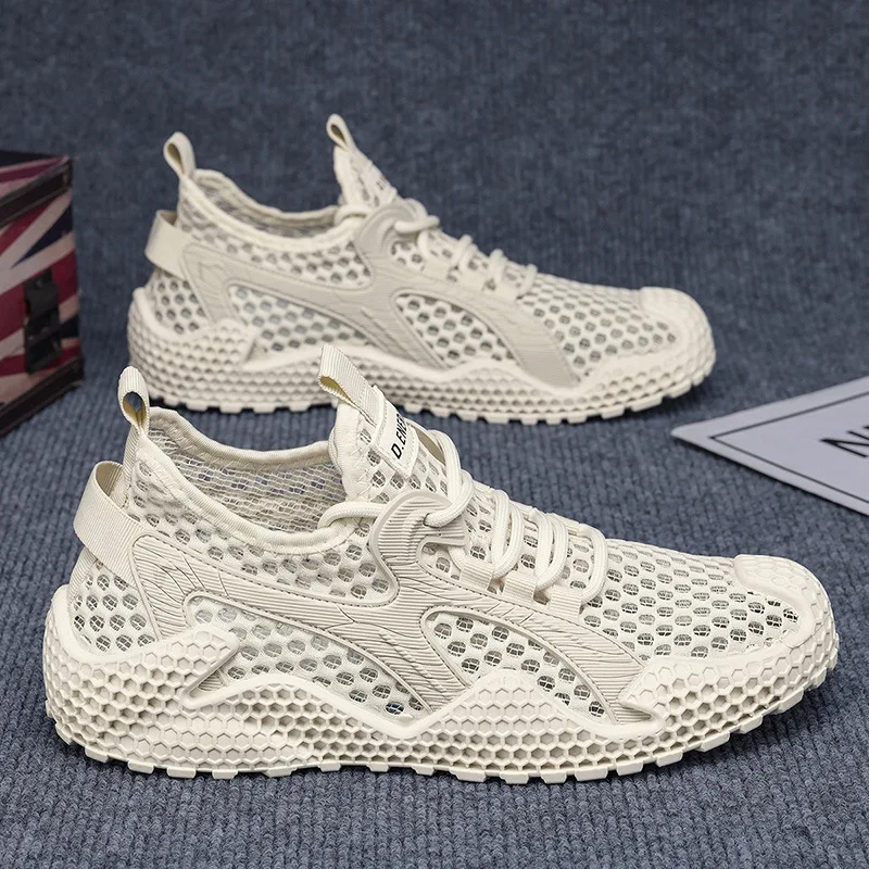 

Men's Summer Mesh Breathable Hollow Thin Casual Outdoor Running Sports Shoes for Active Wear