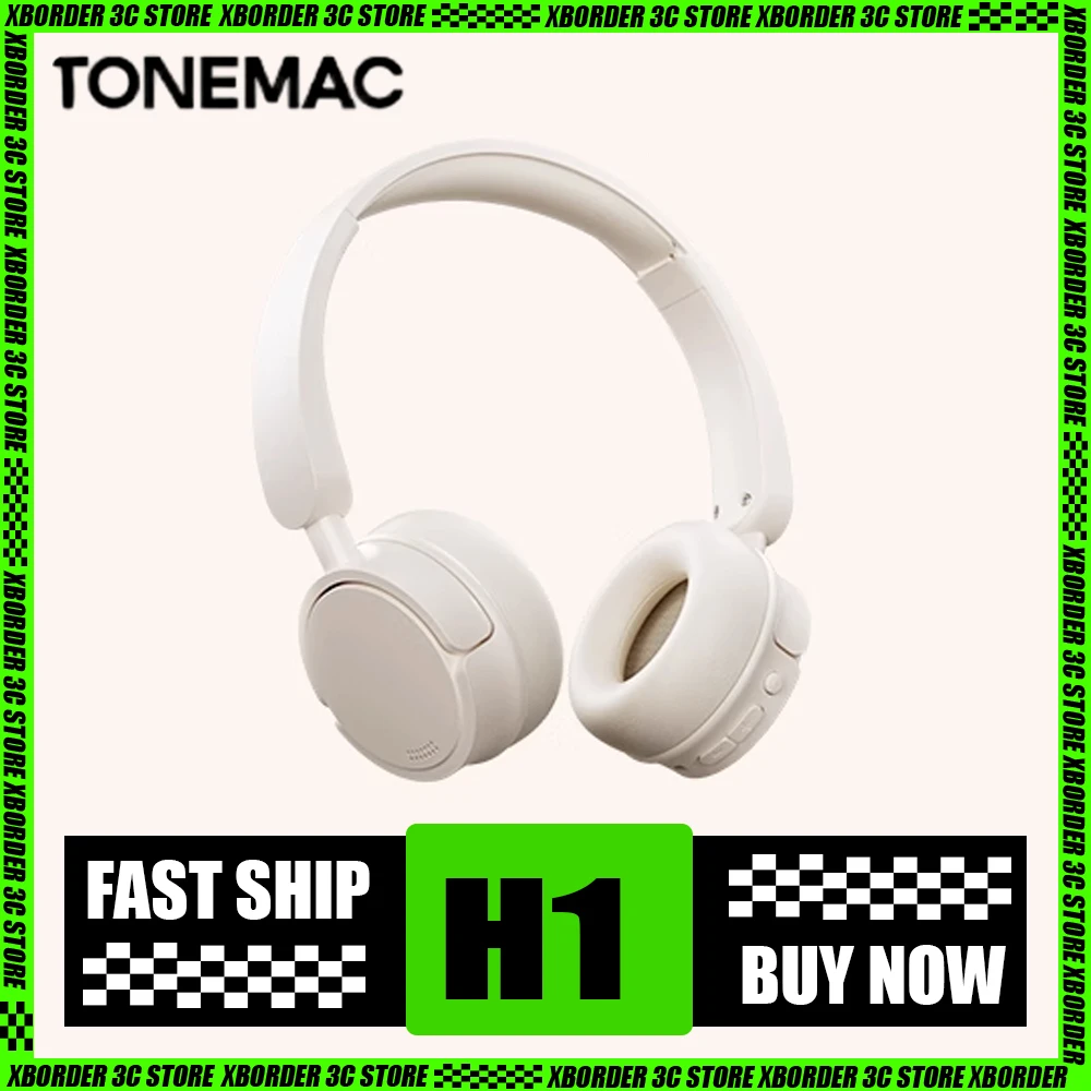 Tonemac H1 Bluetooth Wireless Headphone Active Noise Reduction Headphone Gaming Headset Compact And Comfortable Pc Gamer Gifts