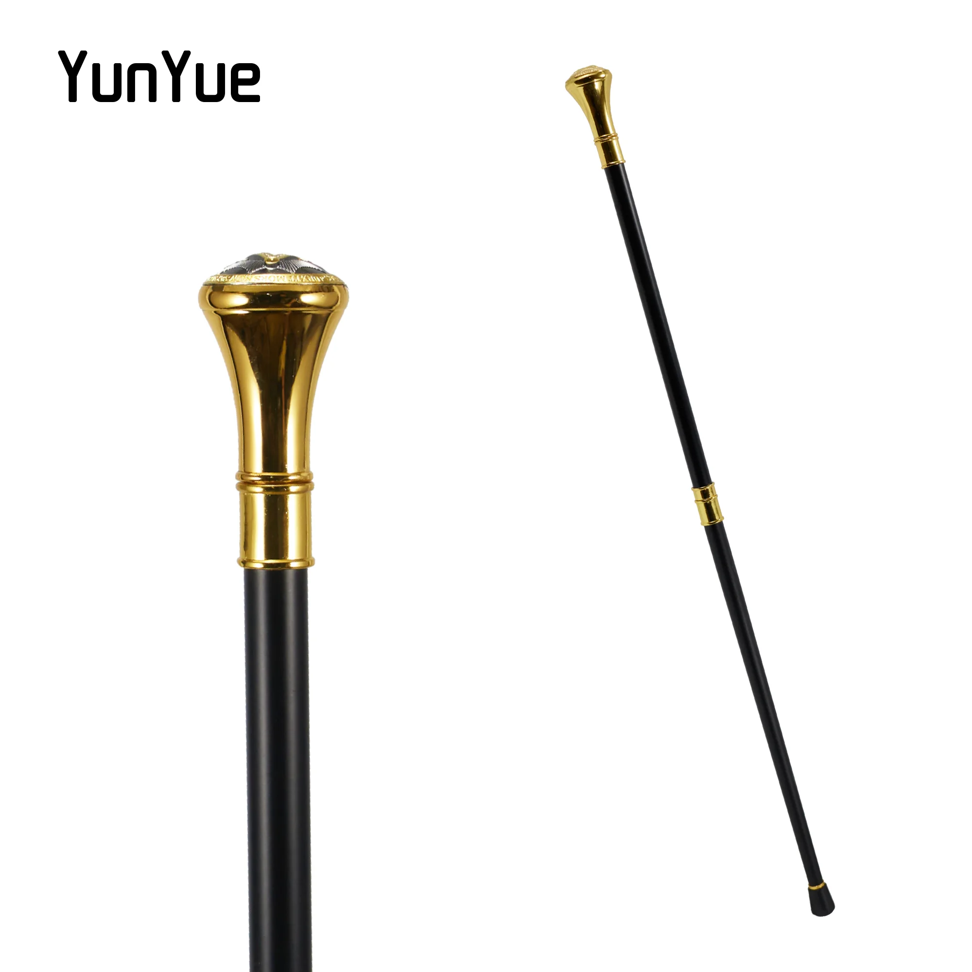 Gold Freemasons VG Totem Relief Walking Cane Fashion Walking Stick Gentleman Detachabl Elegant Vintage Walking Cane 93cm