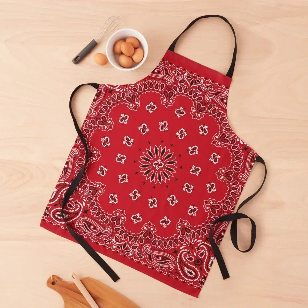 

Red Bandana Style Apron Kitchen accessories kitchen girl Waterproof Kitchen For Women For Man Haircut Apron