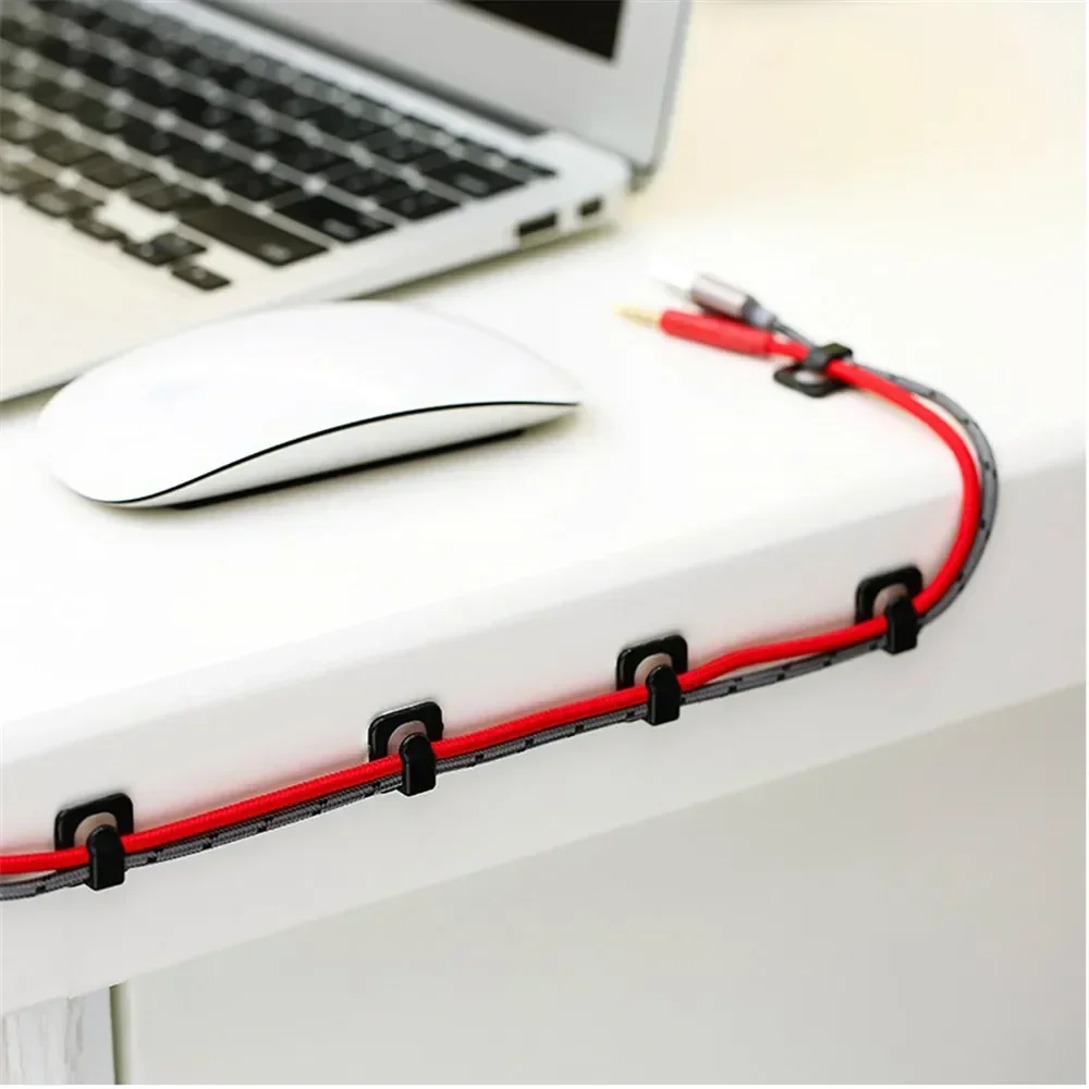 18pcs/set Cable Clip Desk Cable Holder Self-adhesive USB Cables Winder Organizer USB Charging Cable Clips Desk Tidy Organiser