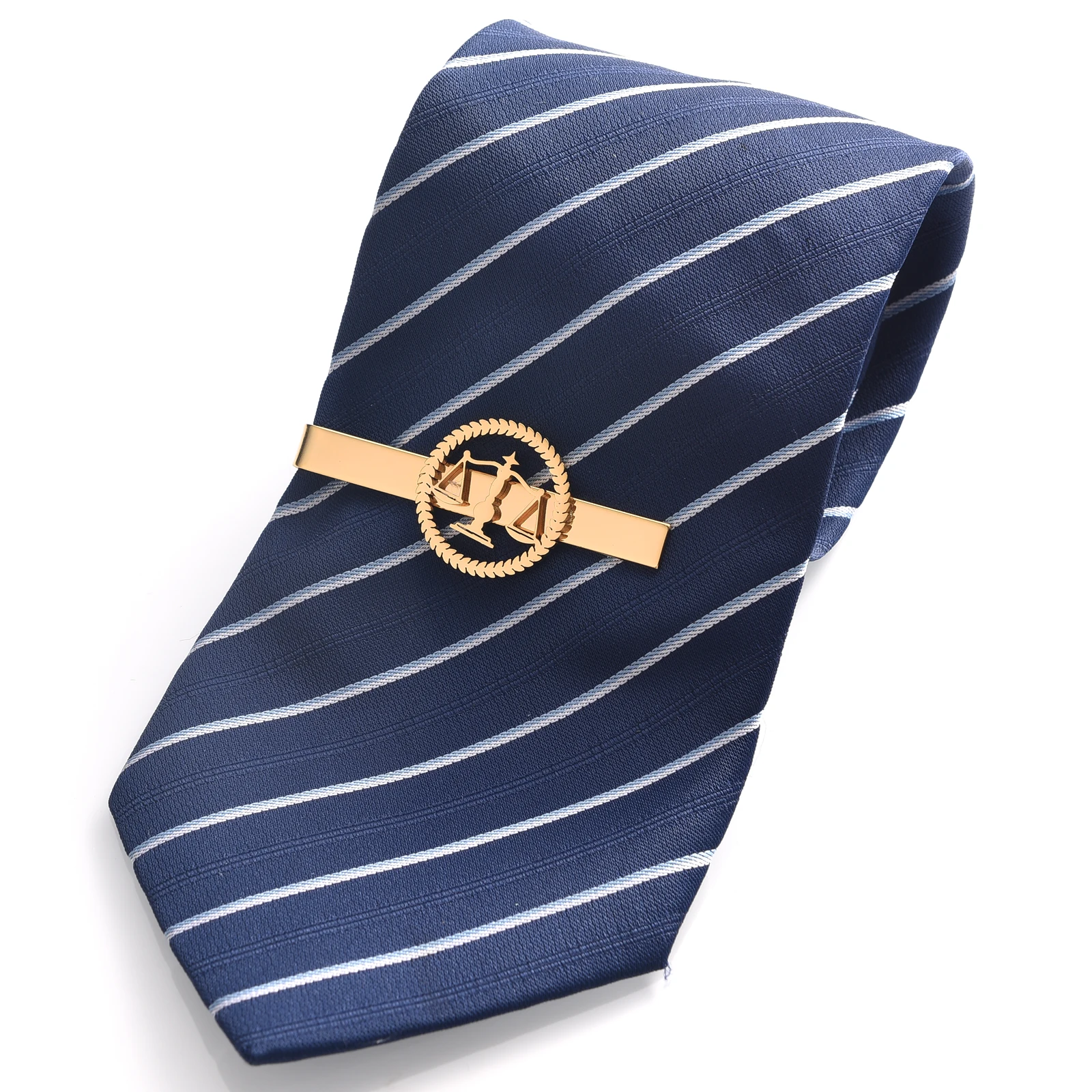 Circle Advocate Lawyer Emblem Stainless Steel Tie Clips Justice Scales Logo Men Jewelry For Notary Law Necktie Clasp