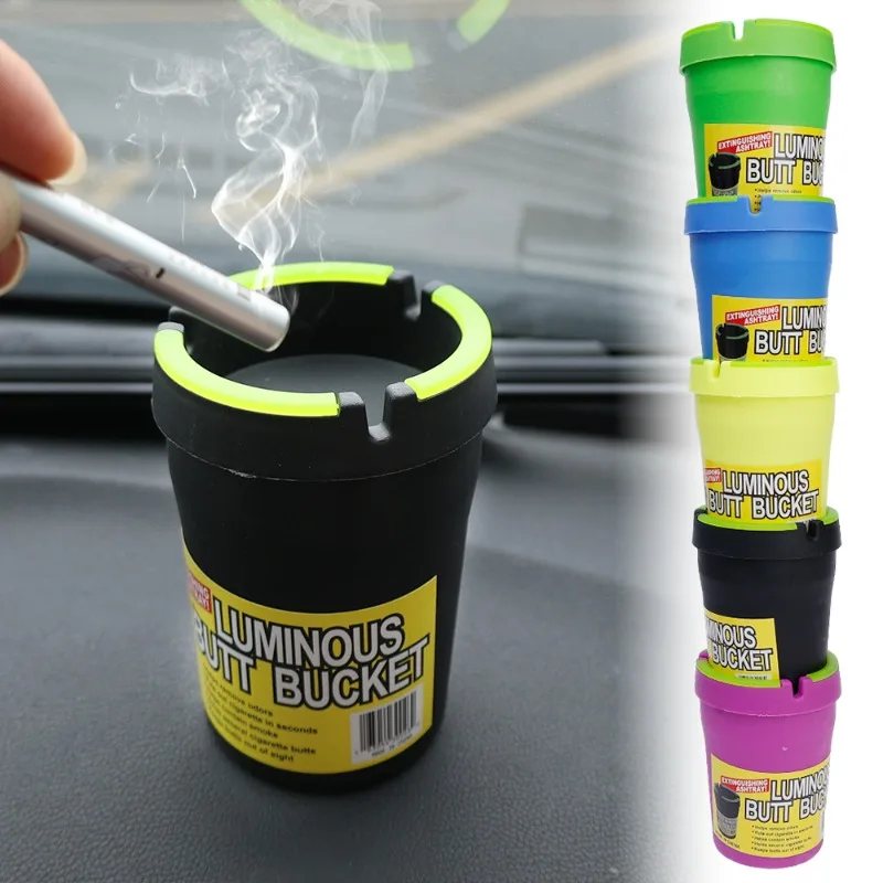 Car Ashtray Large-capacity Double-layer Plastic Ashtray Drop-resistant  Ash Holder Can Glow-in-the-dark Smoke Ash Tray Cigarette