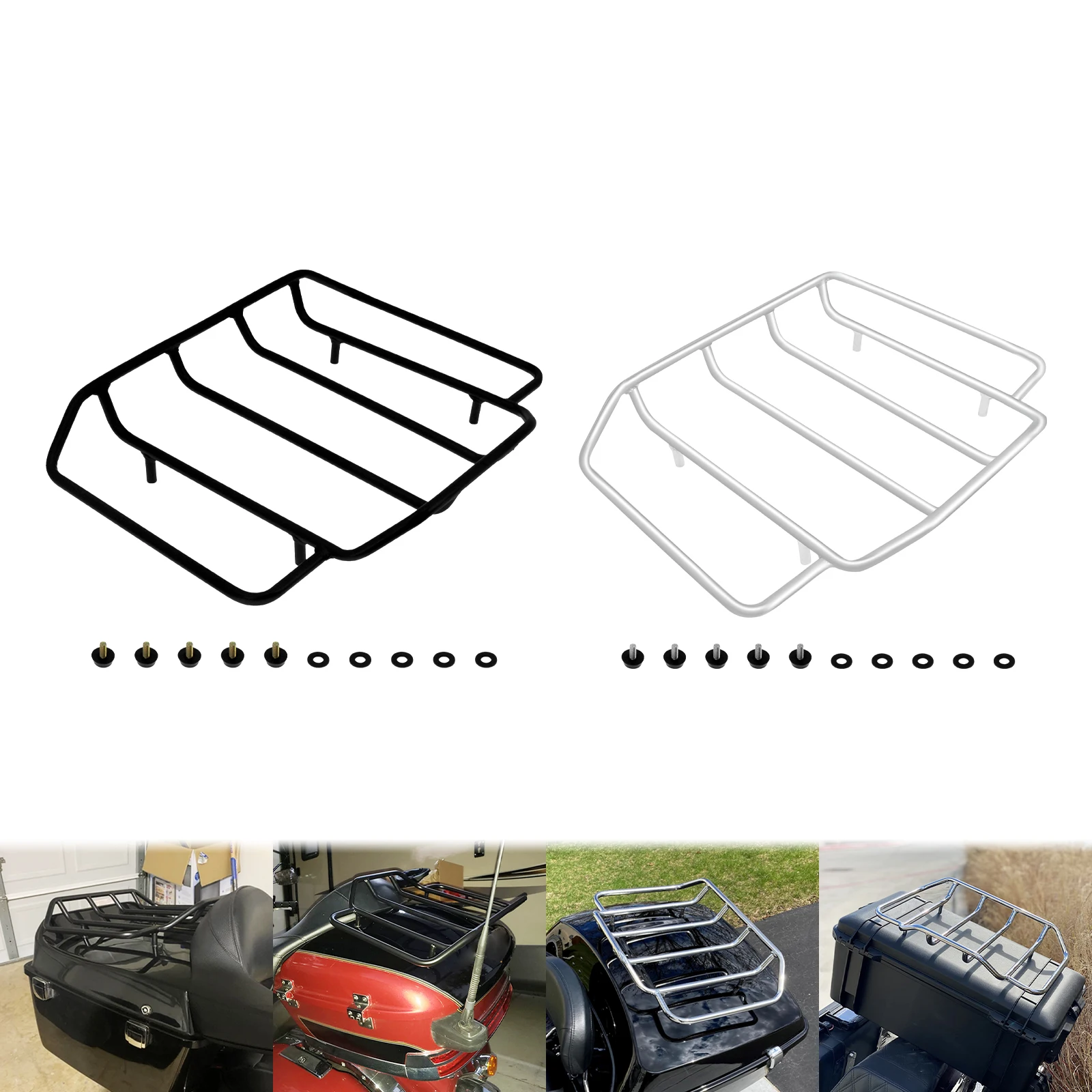 Motorcycle Tour Luggage Top Rack Trunk For Harley Touring 1984-2025 Street Road Electra Glide CVO Limited FLHR FLHTK