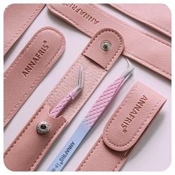 ANNAFRIS Fiber Tip Lash Tweezers Stainless Steel  Eyelash Extension Tweezers Precise fiber Anti-slip Tweezer Makeup Tools