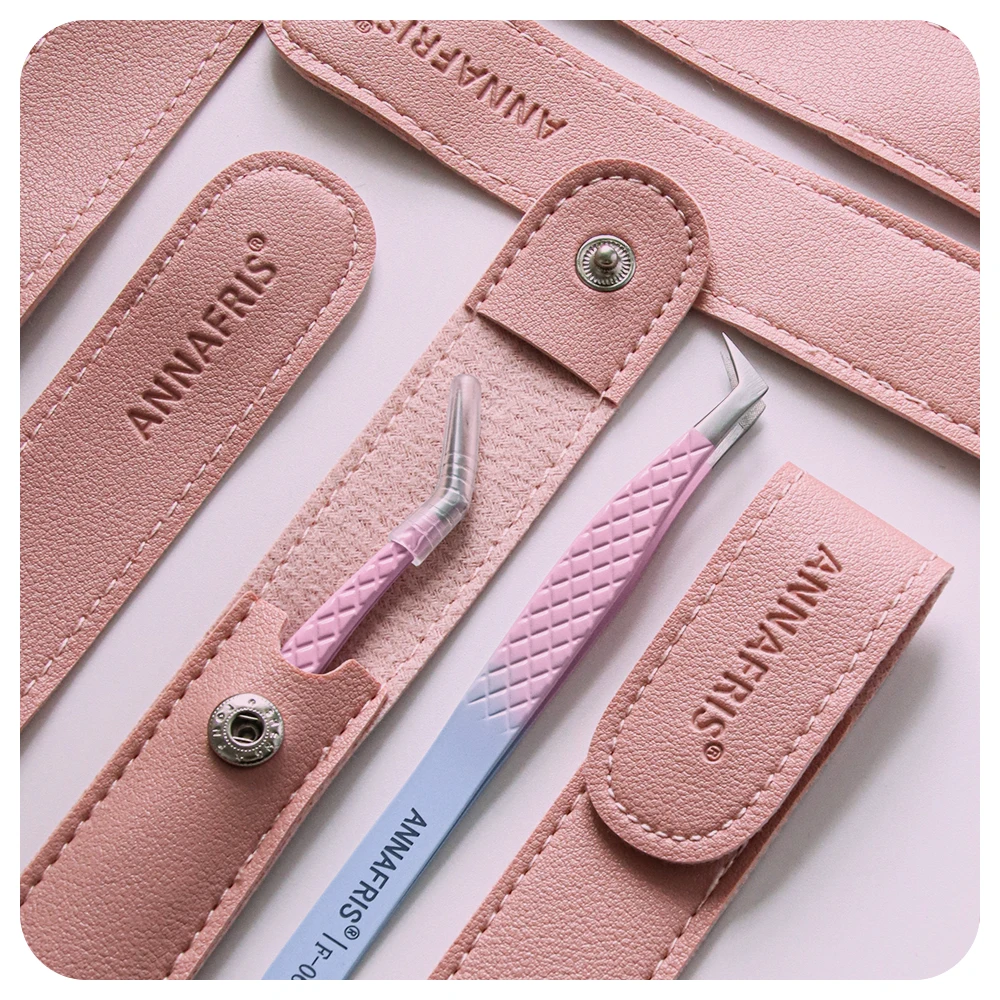 ANNAFRIS Fiber Tip Lash Tweezers Stainless Steel  Eyelash Extension Tweezers Precise fiber Anti-slip Tweezer Makeup Tools