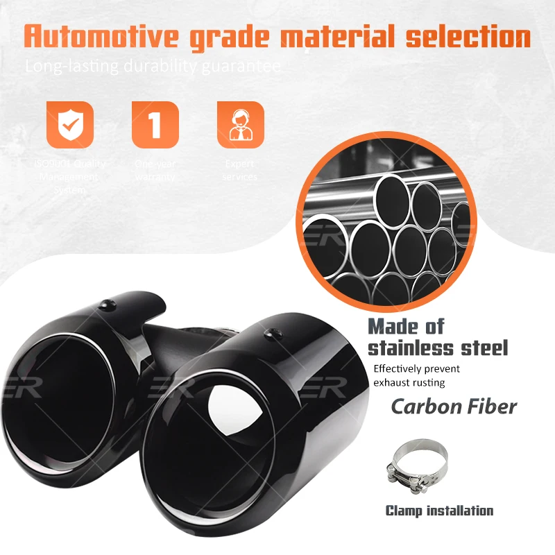 1 Pair Exhausts Cars Accessories For Land Rover 22-25 Defender Black Stainless Steel Auto Parts Tailpipe Rear Car Muffler Tip