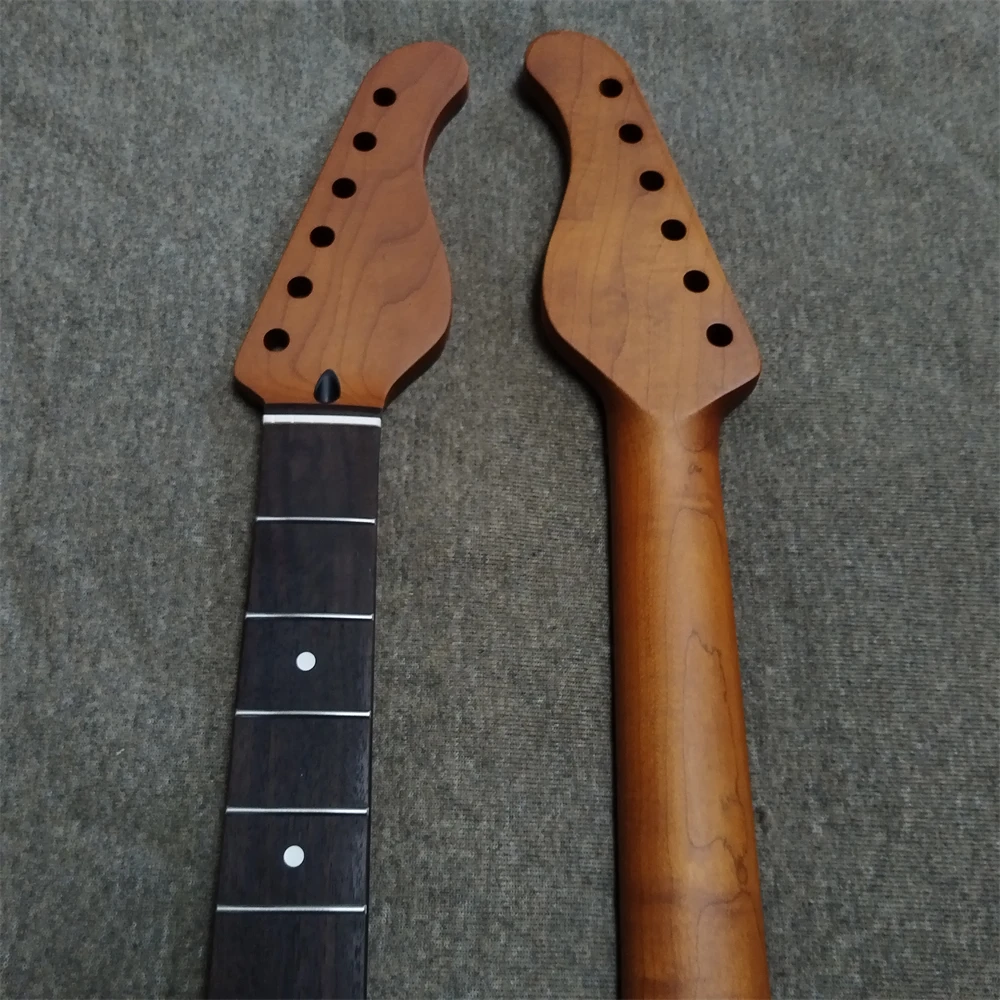 22 Bünde, 9,5 Zoll, Griffbrett aus Palisander, gerösteter Ahorn, elektrischer Gitarrenhals, Punktmuster, Halsverstrebung, Gitarrenteile, Zubehör – Detail 9