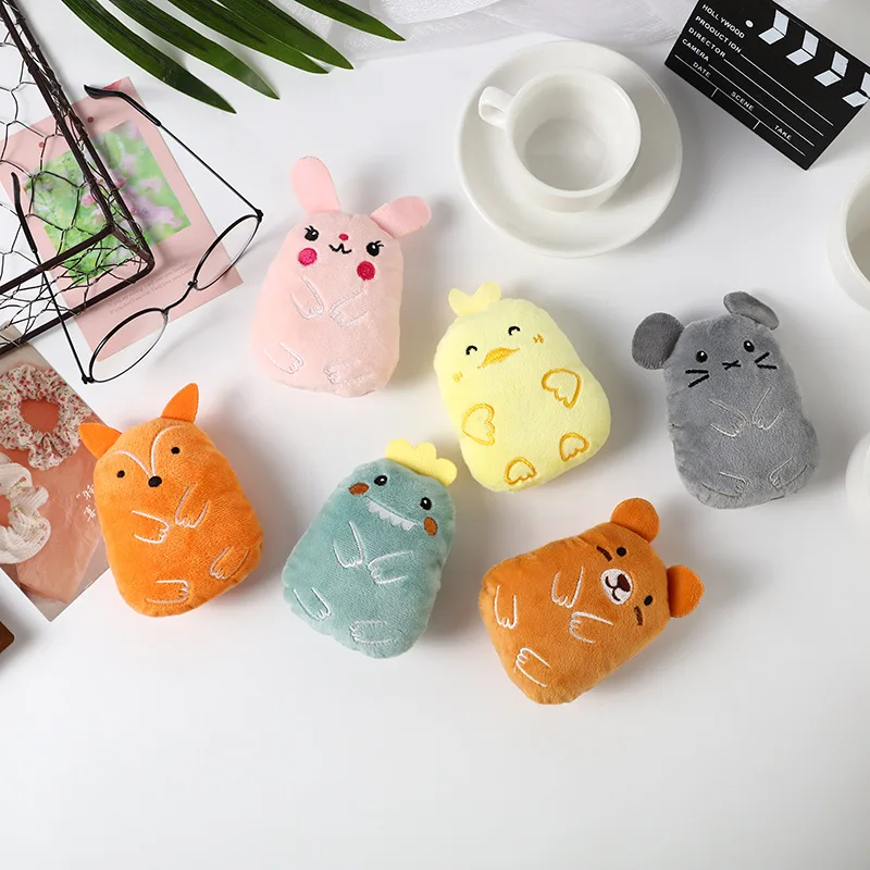 Animal de peluche cachorro masticar juguetes chirriadores lindo suave de peluche personalizado mascota gato juguete cachorro cosas duraderas juguetes