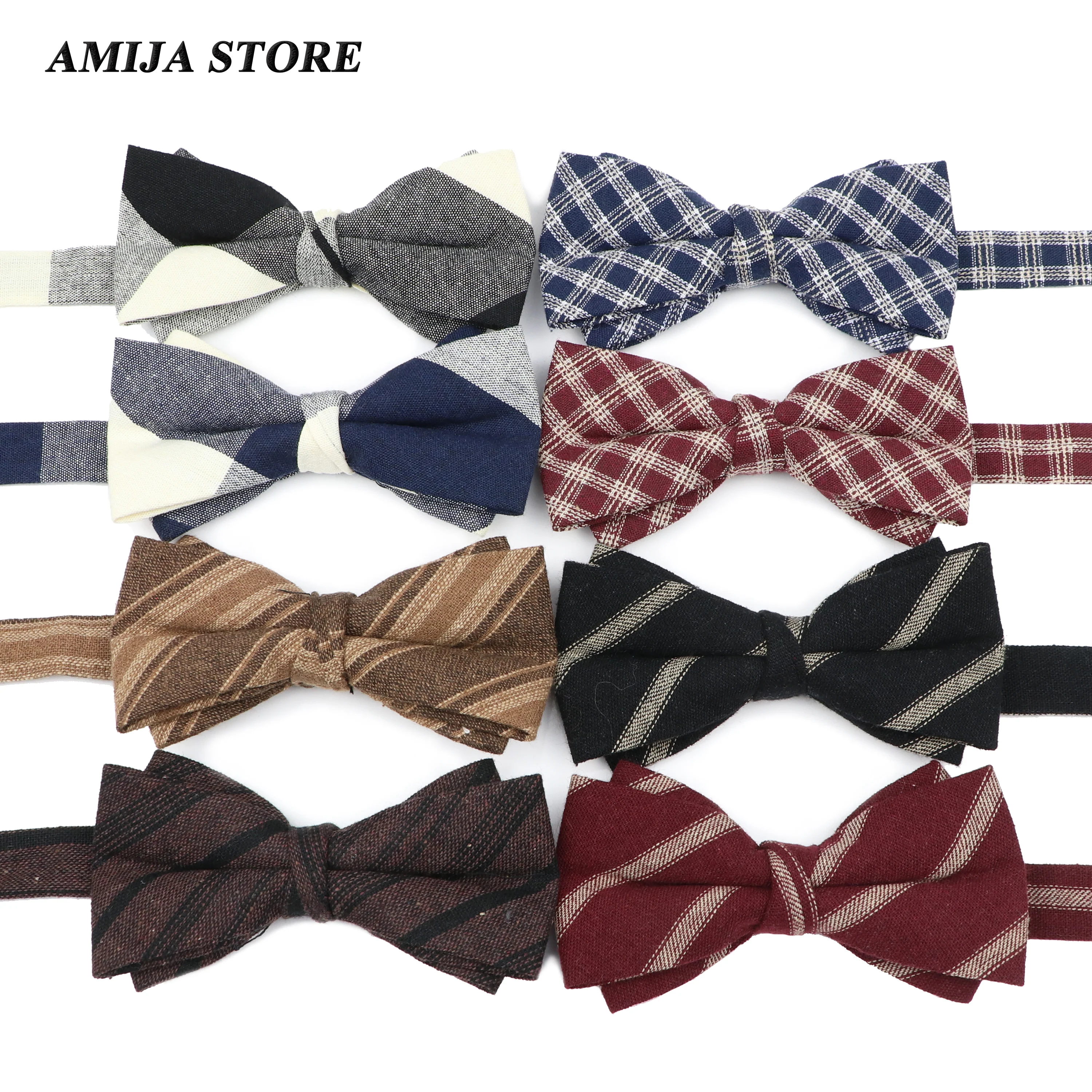 

Double Layer Butterfly Cotoon Bowtie Plaid Bow Tie For Wedding Party Suits Pattern Gravata Bowknot Wholesale Accessories Bowtie