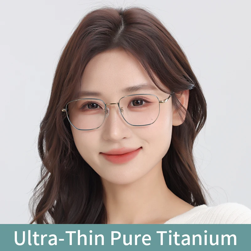 Pure Titanium Reading Glasses Women High Quality, Ultra-Thin  Resin Lens Blue Light Blocking Magnifying Presbyopic Eyeglasses