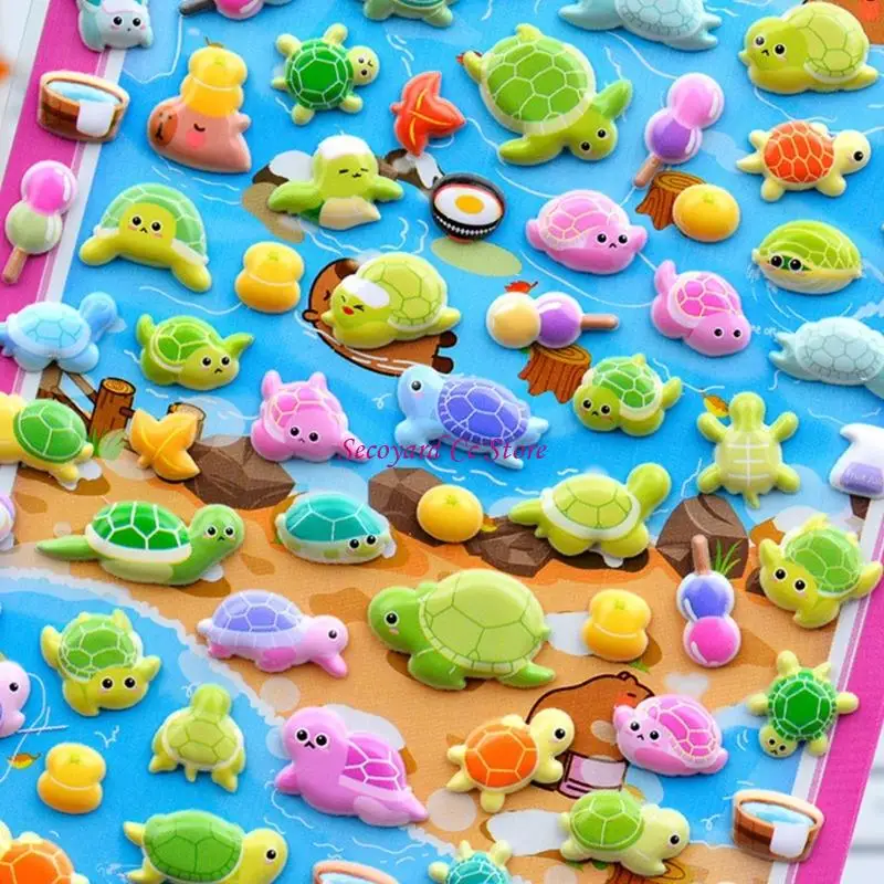 N3UC Small Sticker for Kids & Adults, Reusable Tiny Sticker for Scrapbooking Puffier Sticker Sheets Decorative Sticker
