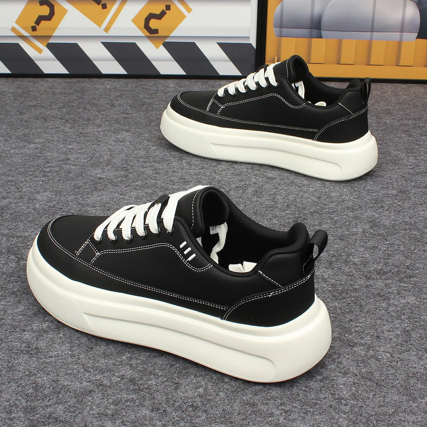 New Arrival Men's PU Leather Sneakers Comfortable Walking Shoes Casual Shoes Fashion Male Tenis Masculino Skateboard Footwear
