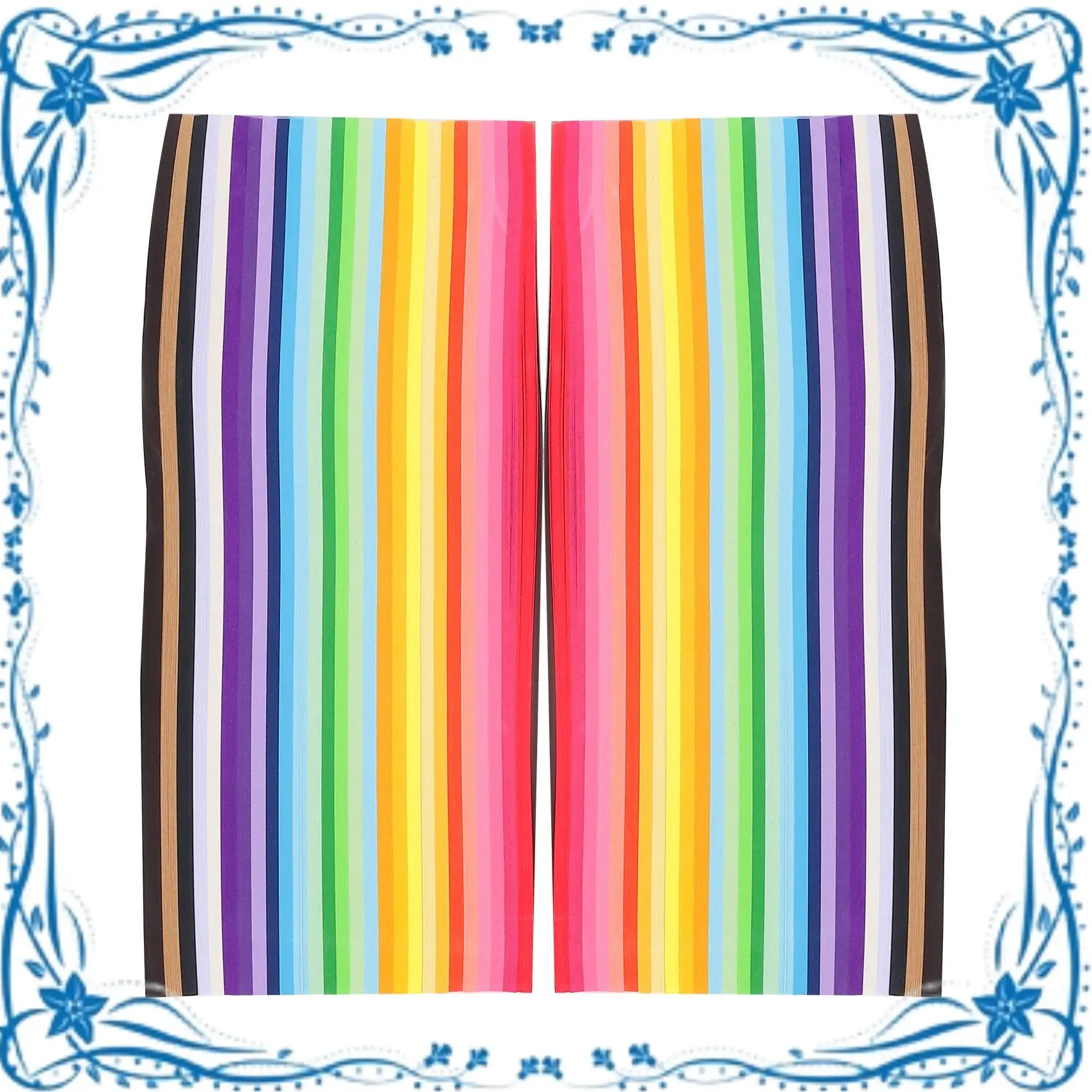 

2060 Sheets Star Origami Paper 27 Assortment Color Paper Strip Double Sided Origami Solid Color Decoration Paper Strips