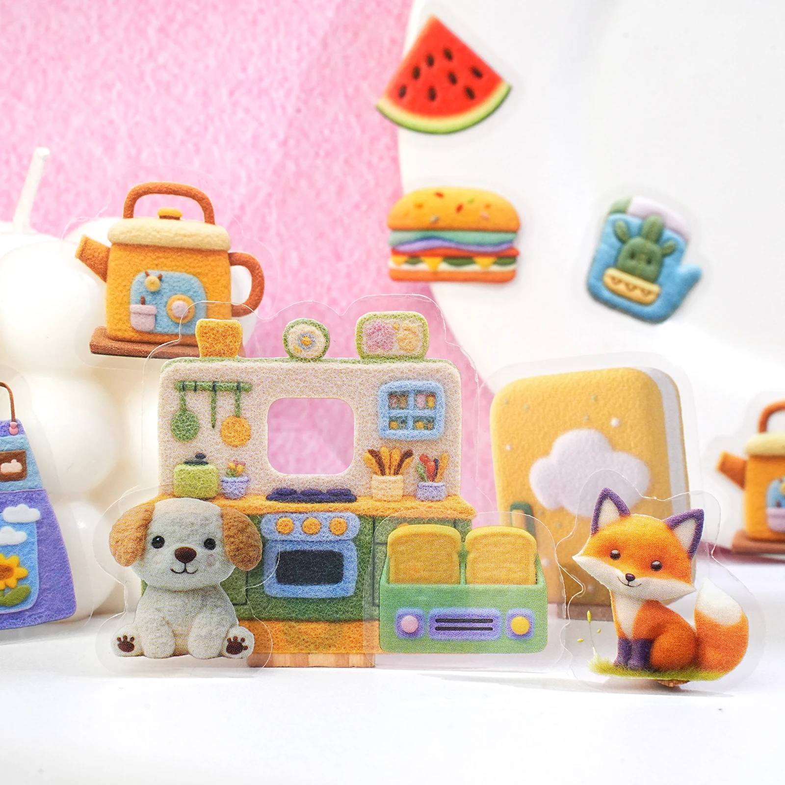 30 graziosi adesivi in feltro stile coreano per laptop, custodie per telefoni, album, bottiglie d'acqua, valigie, regali per bambini, regali di compleanno