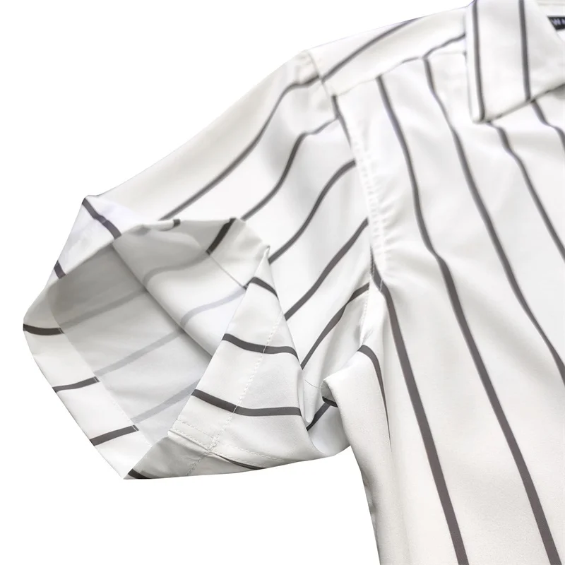 Fashion Simple Summer WACKO MARIA 25SS Stripes Colour Block Cuban Neck Mens Womens Hawaii Short Sleeve Shirt Tops