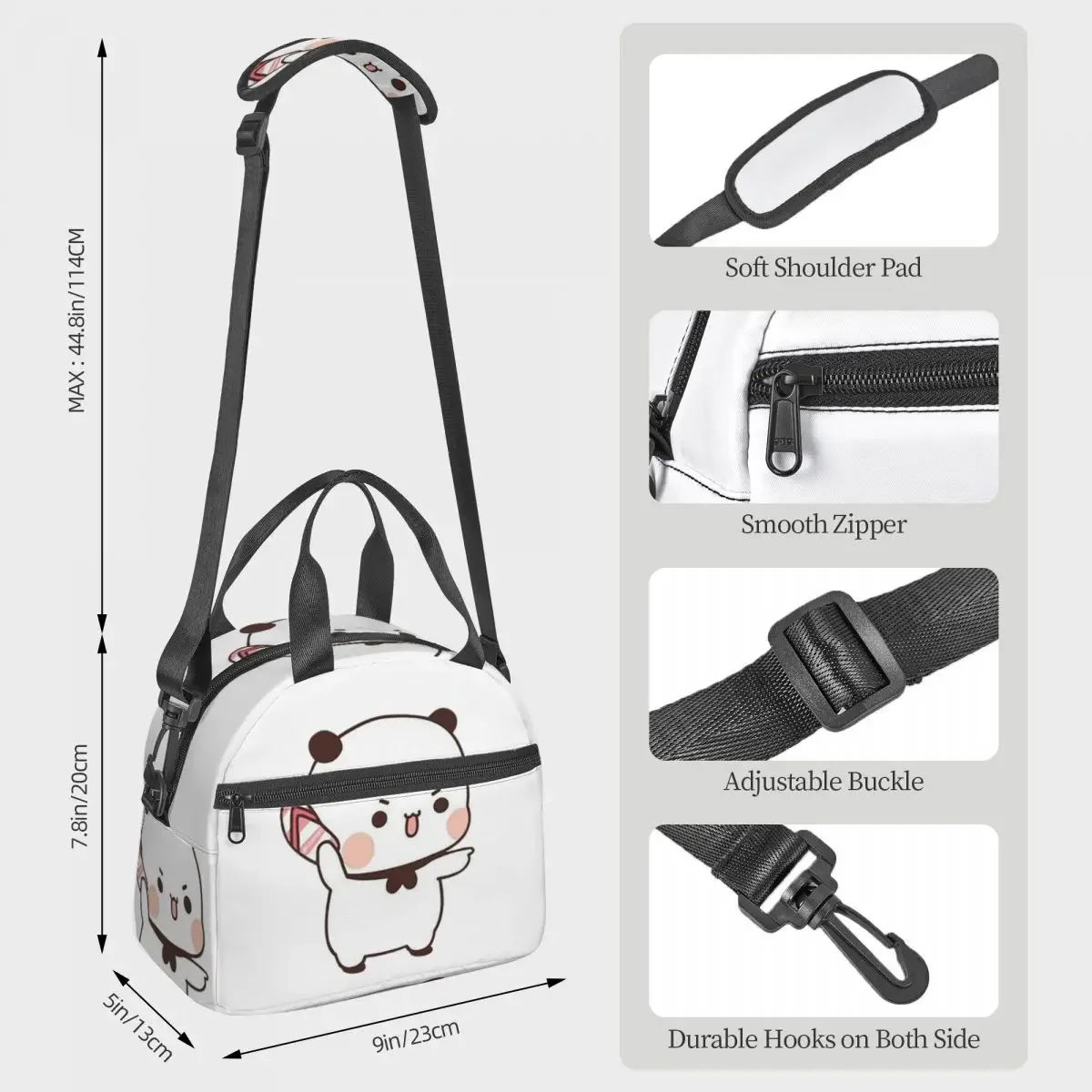 Cute Bubu Is Throwing Flip-flops At Dudu Lunch Bags Insulated Bento Box Lunch Tote Picnic Bags Thermal Bag for Woman Student