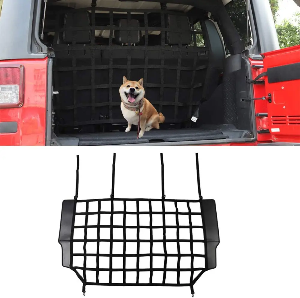 Car Rear Trunk Isolation Network for Jeep Wrangler JK 2007-2022 Interior Accessories Barrier Safety Isolation Net Pet Protection