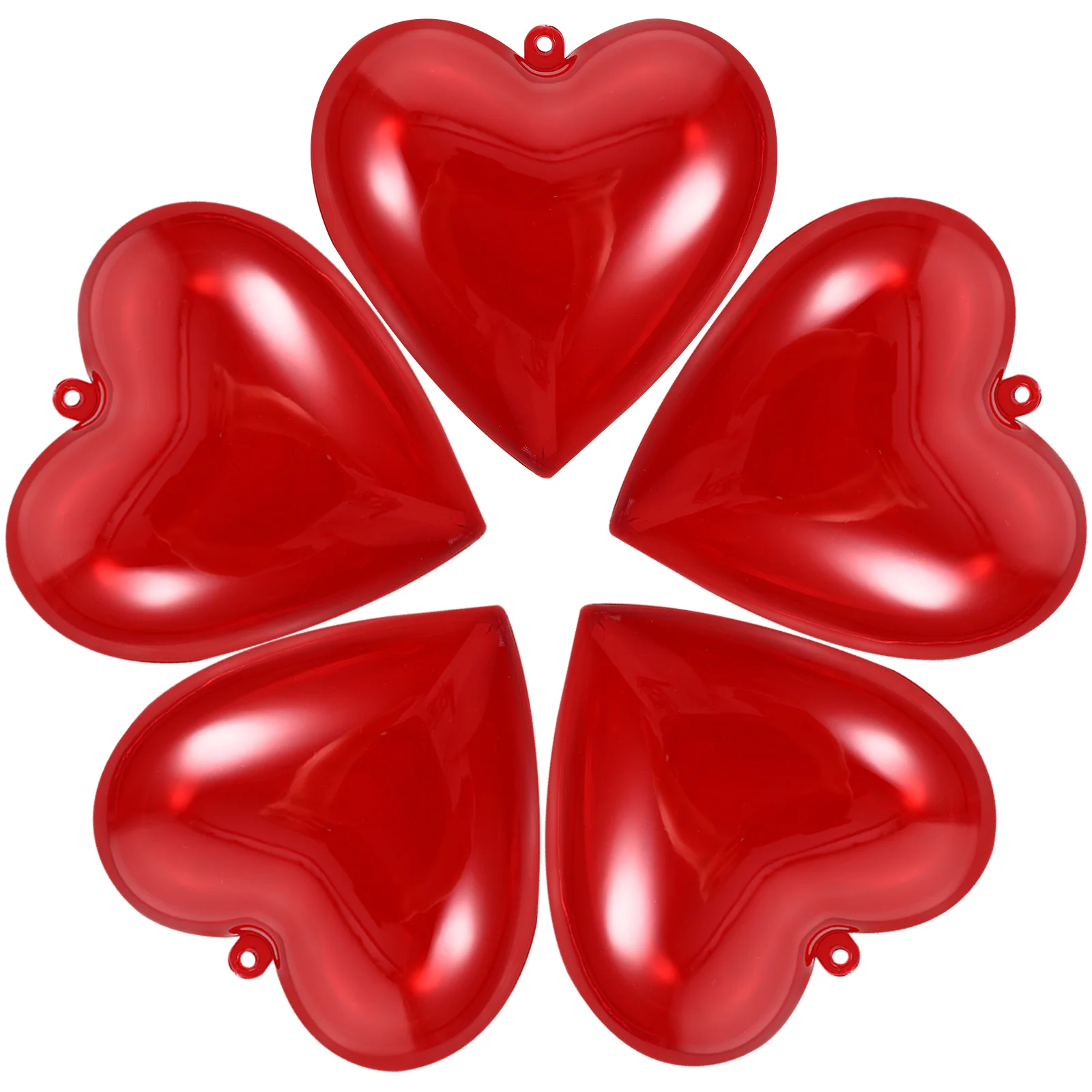 

5pcs Shaped Candy Boxes Fillable Heart Balls Plastic Fillable Ornaments Balls Wedding Party Sweets Box Transparent Heart Shape