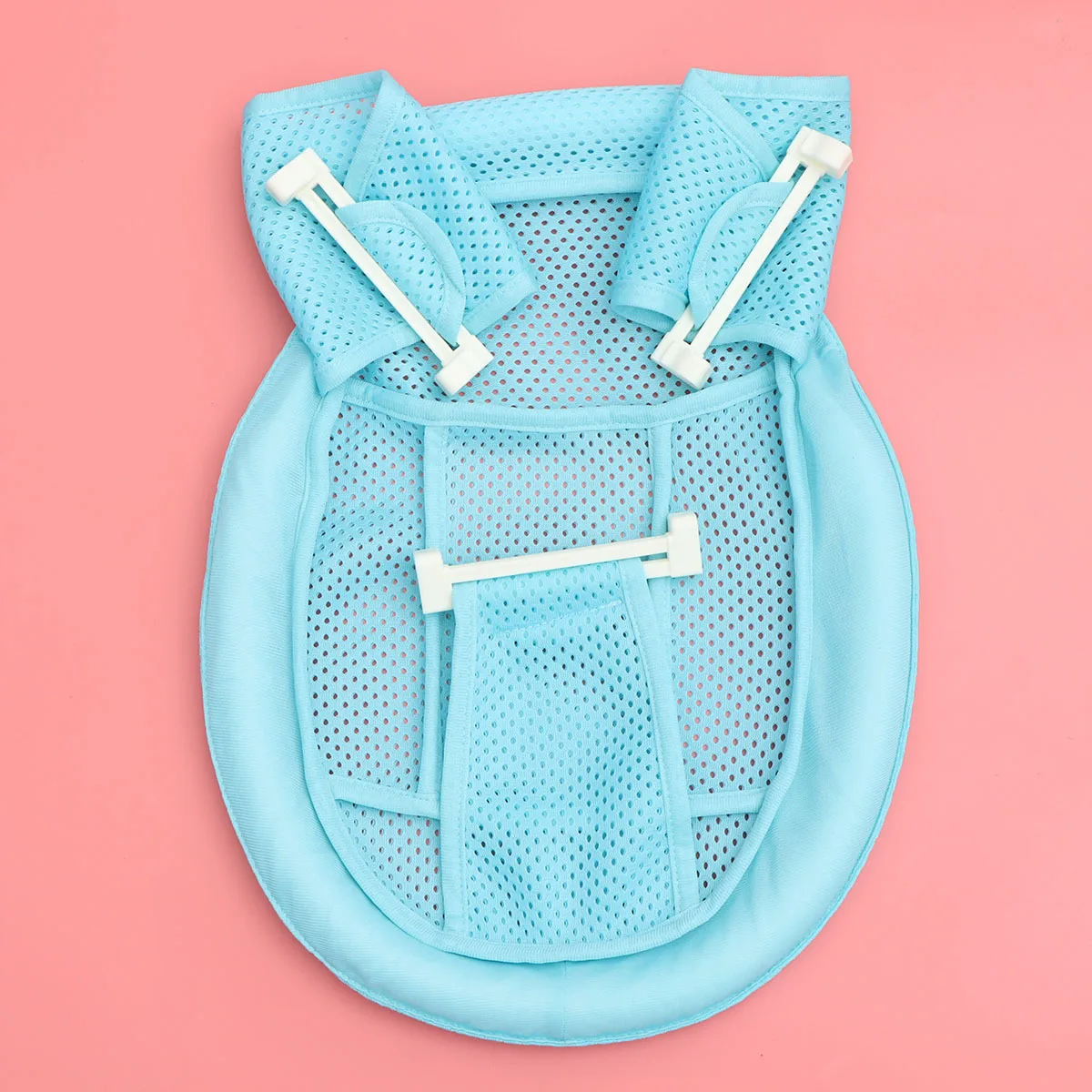 

Bathtub Seat Net Blue with Random Button Color Soft Baby Bathtub Mesh Sling for -Free Bath Time Support