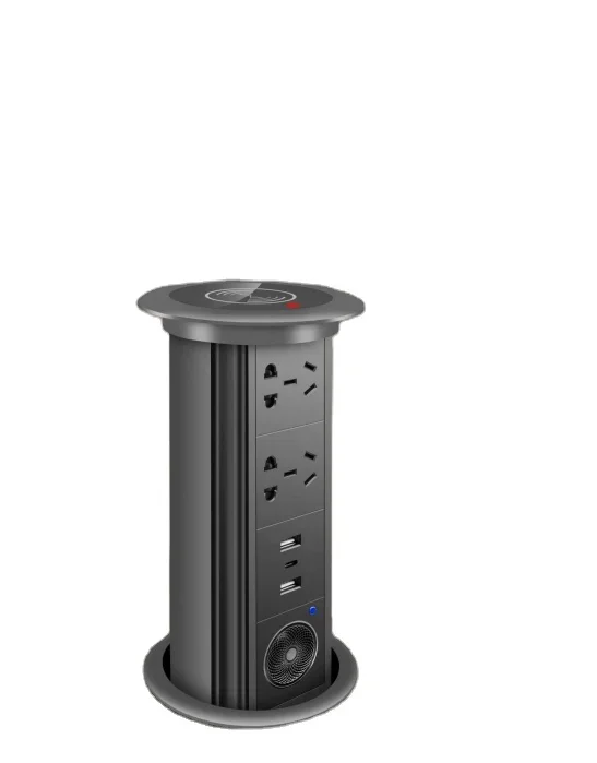 Water Proof Motorized Pop Up Smart Lifting Socket Usb Support Blue Tooth Speaker Wireless Charging Plug Socket For Smart Home