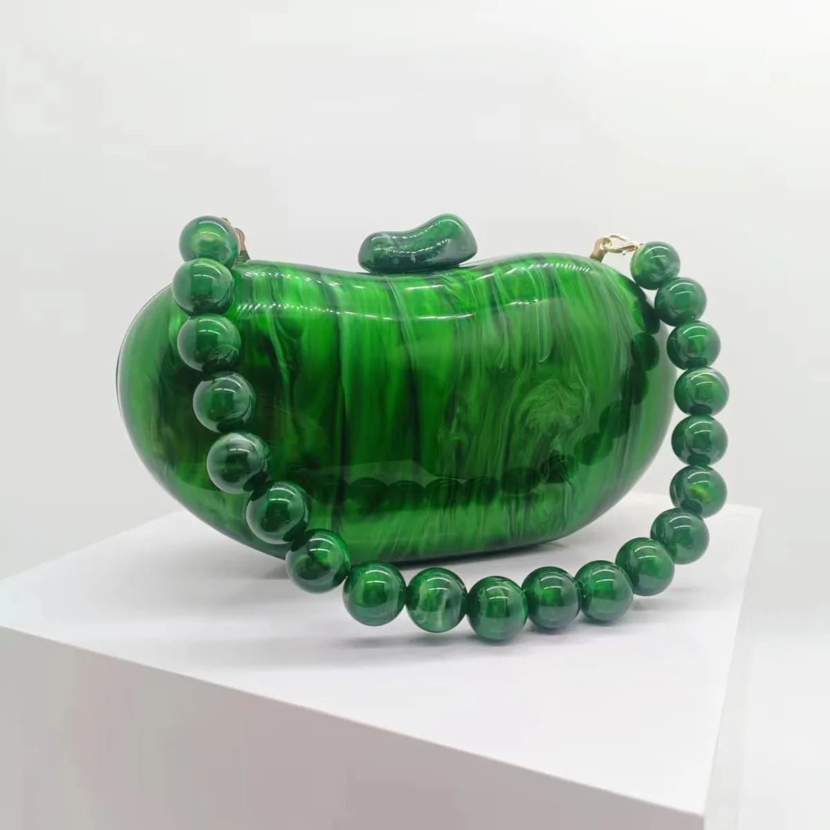 

Ladies New Bean-shaped Acrylic Evening Clutch Shoulder Bag Handheld Bag Fashion Trendy Novel