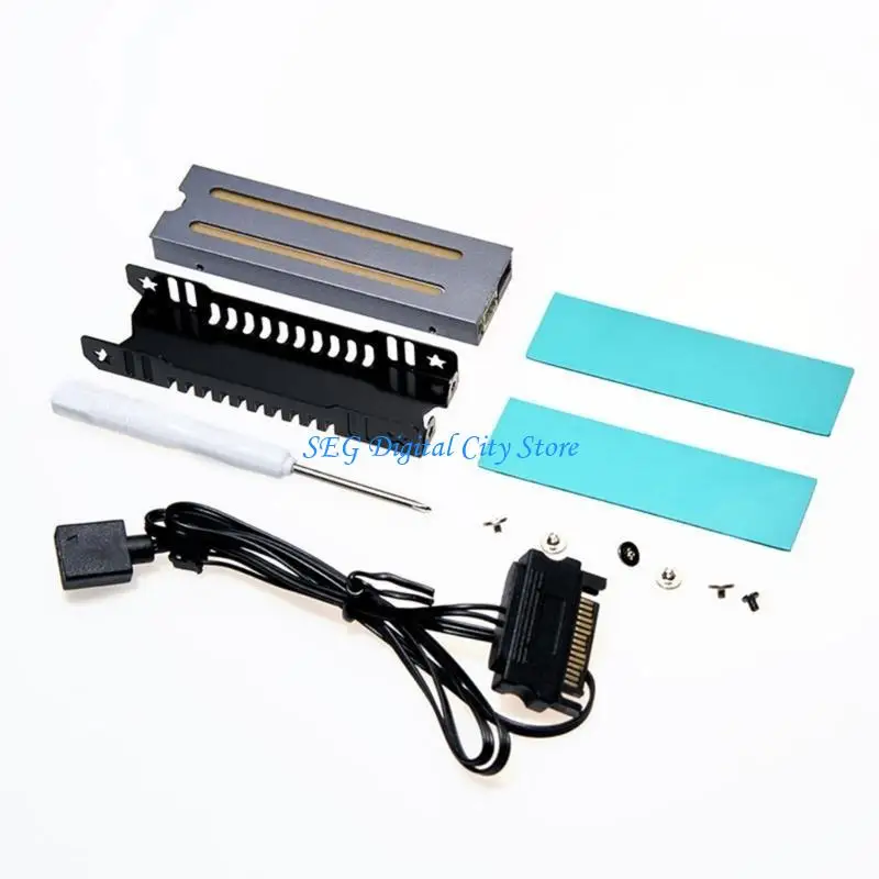 

U75B RGB Aluminum Alloy M.2 SSD Cooling Heat Sink M.2 NVMe 2280 Solid States Hard Disk Sync ARGB Heat Coolers Radiator