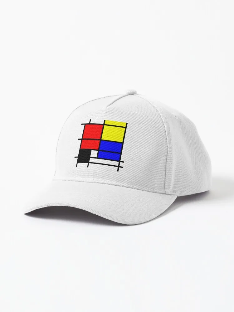 Mondrian Style Art Deco Design In Basic Colors Cap For Unisex Adult Outdoor Casual Sun Baseball Caps New Fashion Hat