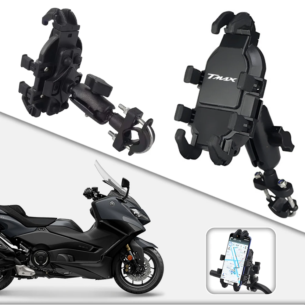 

Motorcycle Phone Mount Anti-Shake 360° Rotation Handlebar Holder For Yamaha TMAX530 Tmax 560 TMAX NMAX VMAX NMAX155 NMAX150 125