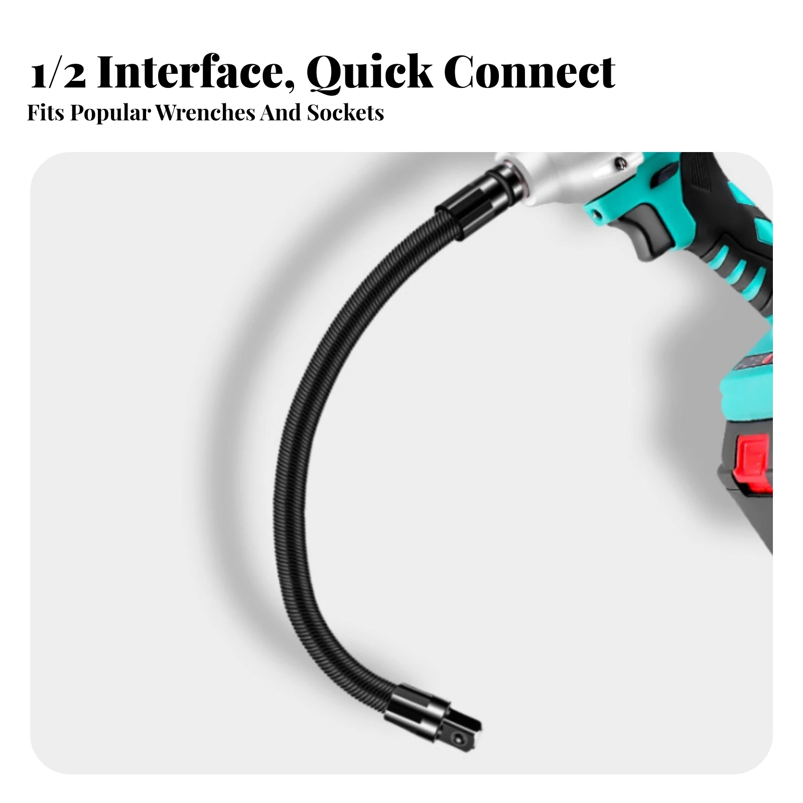 Impact Wrench Adapter Ribbed Flexible Socket Extension Bar Flexible Socket Adapter Locking Groove Wobble Extension Bar Metal