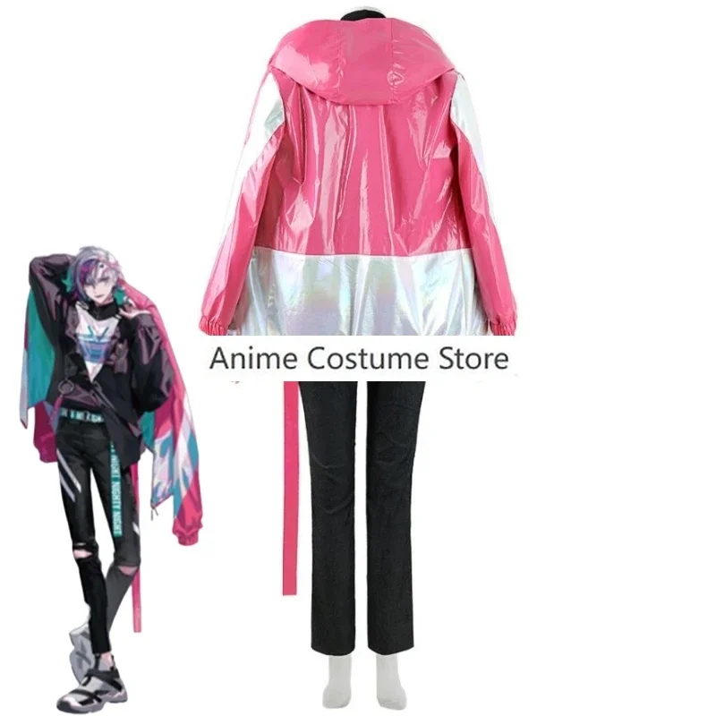 YouTuber VTuber NIJISANJI Fuwa Minato Cosplay Costume Wig Anime Adult Woman Man Rose Red Jacket Uniform Outfit Halloween Suit