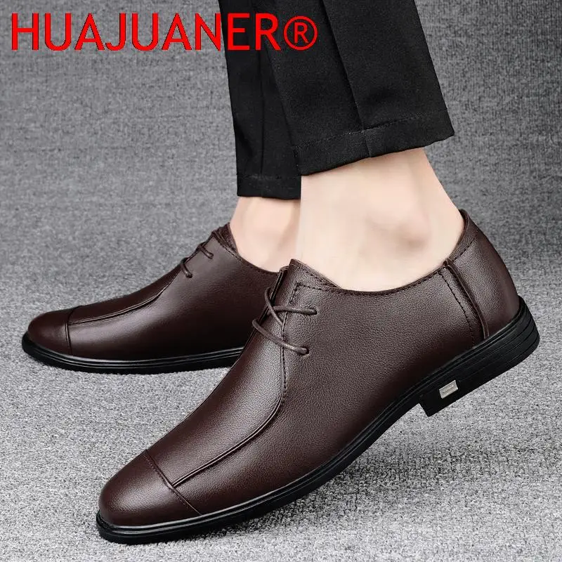 Newly Men's Genuine Leather Shoes Size 36-46 High Quality Oxfords Soft Anti-slip Driving Shoes Man Business Oxford Shoes For Men