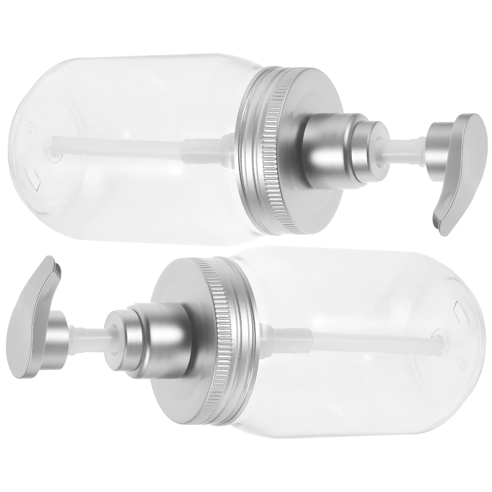 2 Pcs Dispenser Shampoo Bottle Travel Bottles Clear with Pump The Pet Hand Soap