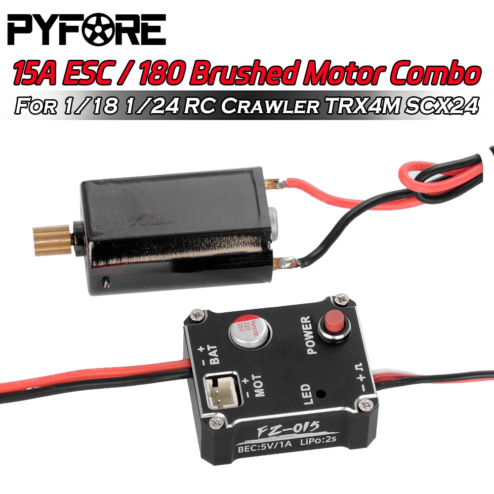

PYFORE 15A ESC 180, матовый двигатель для TRX4M FMS FCX24 SCX24 1/18 1/24, аксессуары для обновления гусеничного радиоуправляемого автомобиля