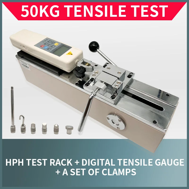 500N Digital Pointer Push Pull Force Gauge Manual Horizontal Harness Terminal Tension Tester Inspection hine Test Stroke 50mm