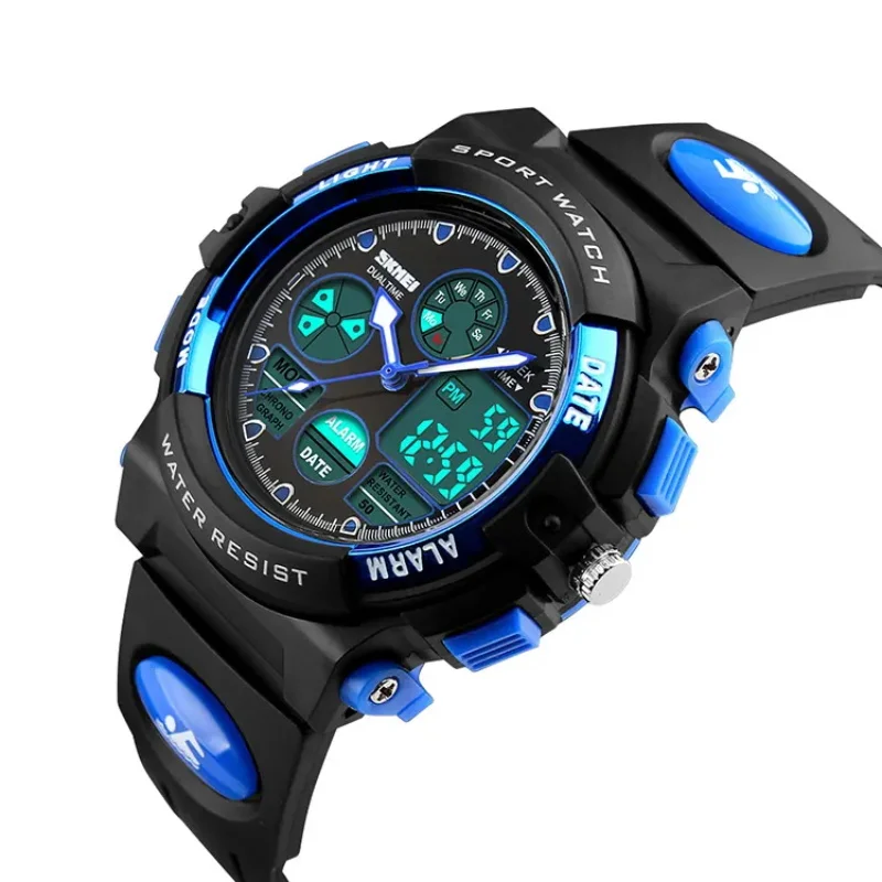 Relojes electrónicos deportivos multifunción para niños y estudiantes, pulsera Digital a prueba de agua con pantalla Dual, a la moda