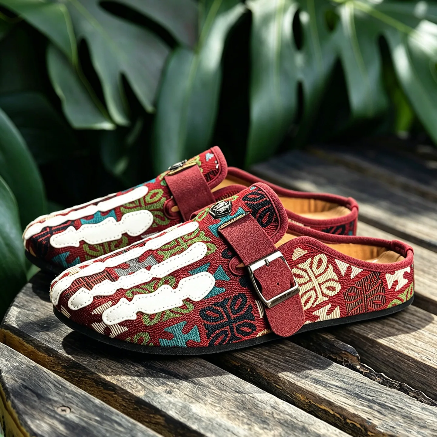 Men's Chunky Platform Mules Slip-On Round Toe Backless Breathable Summer Sandals Thick Sole Plus Size Comfortable Luxury Shoes