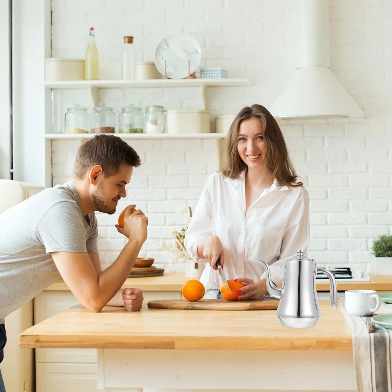 

1Pcs Heat-Resistant Tea Kettle Stainless Steel Filter Pot for Home Kitchen Use Filter Kettle Kitchen Supply