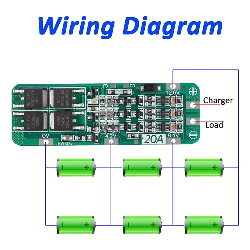 10Pcs 3S 20A BMS 18650 Li-Ion Lithium Battery Charger Module BMS Protection Board 11.1V 12V 12.6V Module